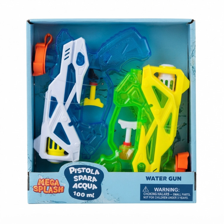 ست ۲ عددی تفنگ آبپاش دستی Mega Splash مدل Pistola Spara Acqua 100ml