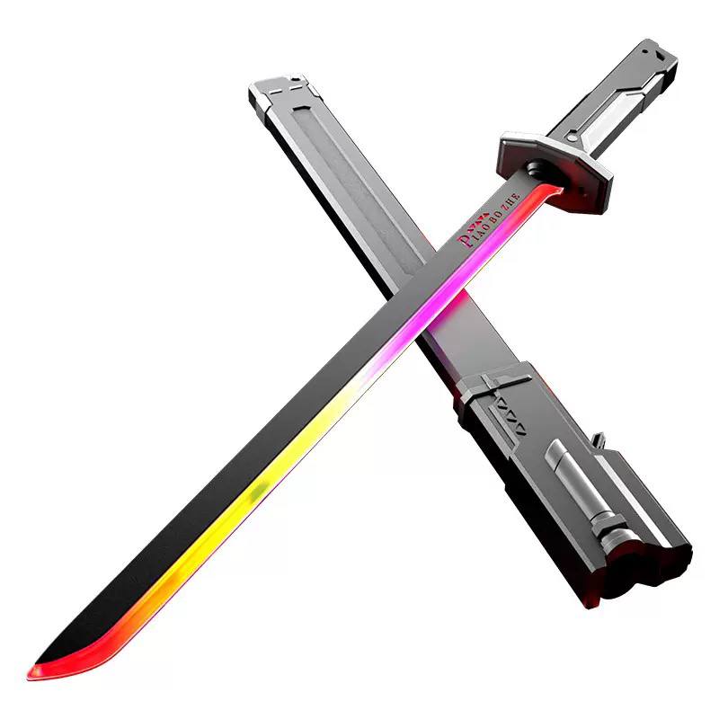 شمشیر نوری کشویی مدل Phantom Blade شارژی ۸۰ سانتی‌متری با افکت نور و جرقه