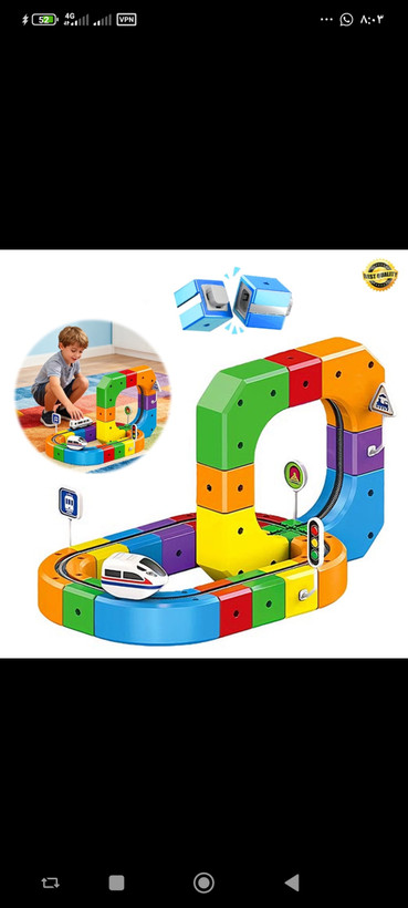 پیست ماشین مغناطیسی ساختنی 88 قطعه Magnetic Track Car مدل 7250B با لوکوموتیو برقی