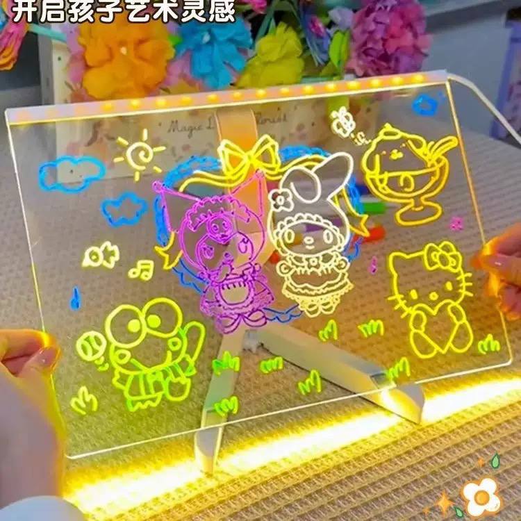تخته نقاشی جادویی نورانی Light-Up Drawing Board مدل 8N55-4 با قلم نوری و پاک‌شونده